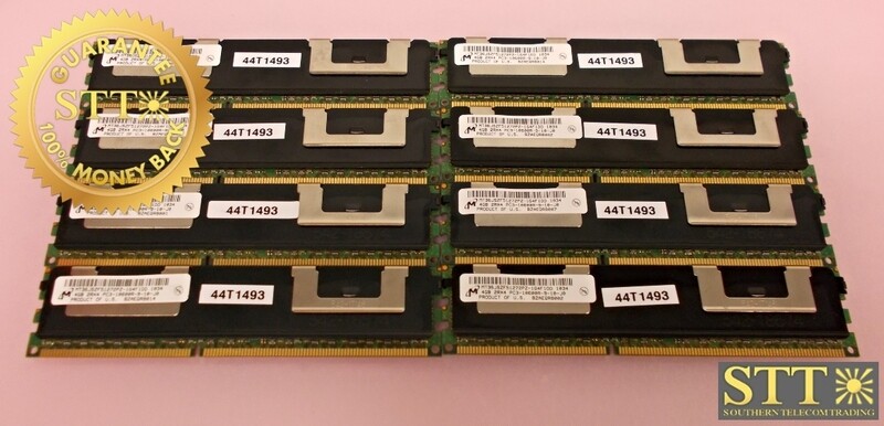 MT36JSZF51272PZ-1G4F1DD MICRON 4GB 2RX4 PC3-10600R-9-10-J0 ECC DIMM (LOT OF 8) USED - 90 DAY WARRANTY