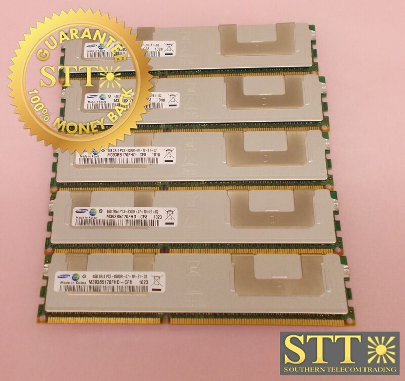 M393B5170FHD-CF8 SAMSUNG 4GB 2RX4 PC3-8500R-07-10-E1-D2 DDR3 ECC RDIMM(LOT OF 5) USED - 90 DAY WARRANTY