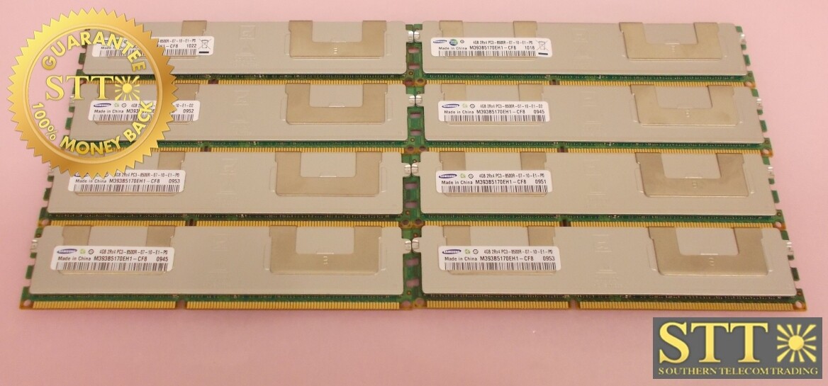 M393B5170EH1-CF8 SAMSUNG 4GB 2RX4 PC3-8500R-07-10-E1-P0 ECC DIMM (LOT OF 8) USED - 90 DAY WARRANTY