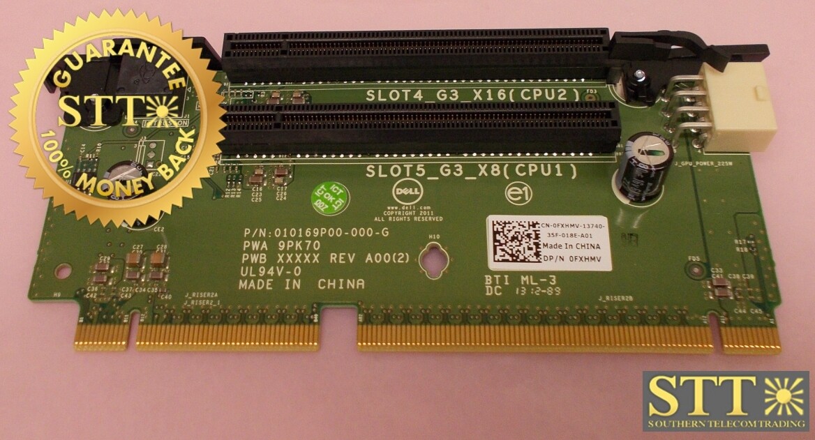 0FXHMV DELL POWEREDGE R720XD 2X PCIE RISER BOARD #2 USED - 90 DAY WARRANTY
