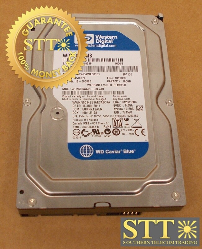 WD1600AAJS-08L7A0 WESTERN DIGITAL 160GB 7200RPM 8MB CACHE SATA II 3.5&quot; HARD DRIVE USED - 90 DAY WARRANTY