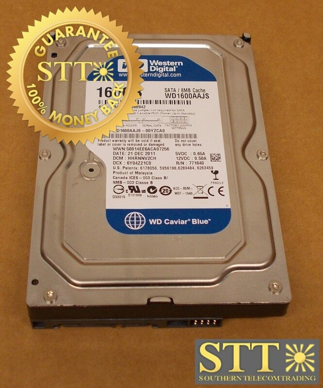WD1600AAJS-00YZCA0 WESTERN DIGITAL 160GB 7200 RPM 8MB CACHE SATA II 3.5&quot; HARD DRIVE USED - 90 DAY WARRANTY