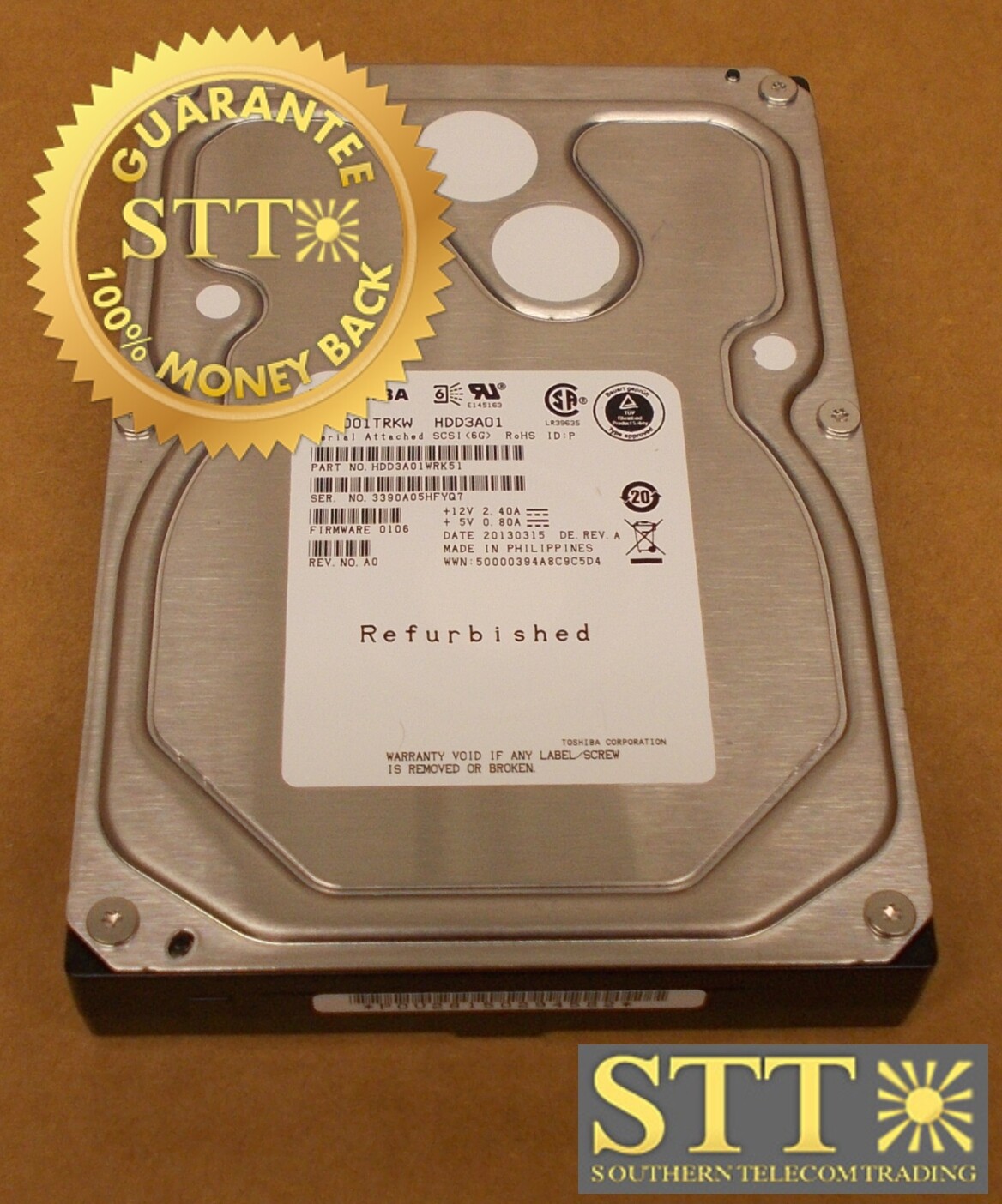 MK2001TRKW TOSHIBA 2TB 7200RPM 16MB CACHE SAS 6GBPS 3.5&quot; HARD DRIVE HDD3A01WRK51 - USED - 90 - DAY WARRANTY