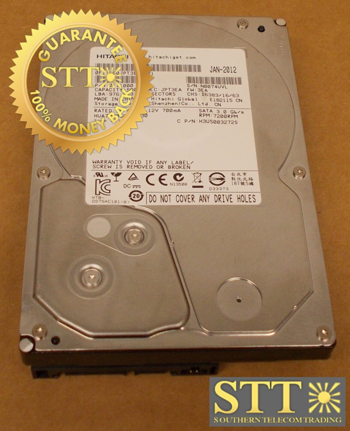 0F11000 HITACHI ULTRASTAR 500GB 7200RPM 32MB CACHE 3.5 INCH HARD DRIVE HUA722050CLA330 USED - 90 DAY WARRANTY