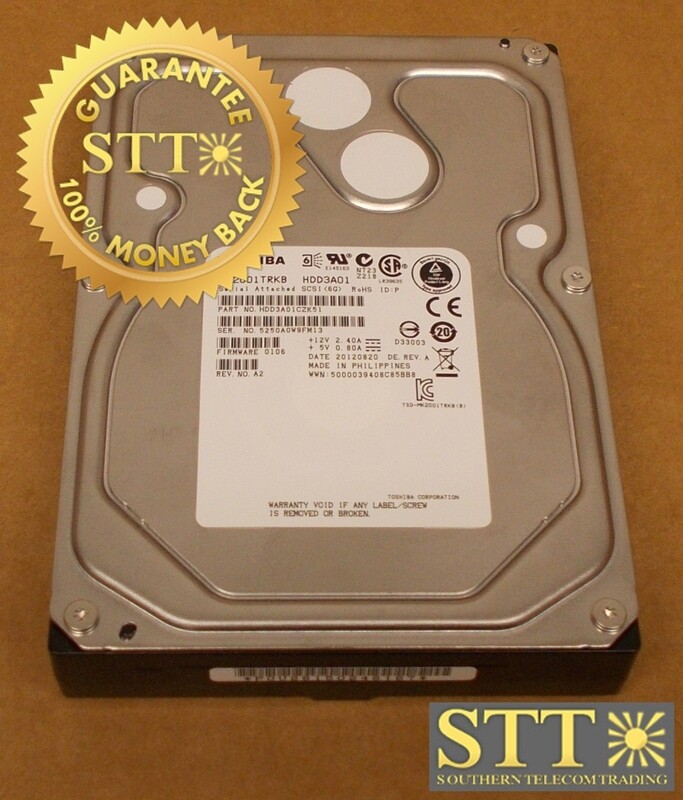 MK2001TRKB TOSHIBA 2TB 7.2K 16MB CACHE 6.0GBP/s SERIAL SCSI/SAS 3.5 INCH HARD DRIVE HDD3A01 USED - 90 DAY WARRANTY