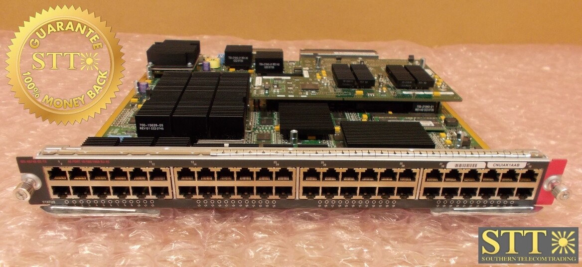 WS-X6748-GE-TX CISCO 48 PORT 10/100/1000 RJ45 GIGABIT ETHERNET MODULE CNUIAK1AAB USED - 90 DAY WARRANTY