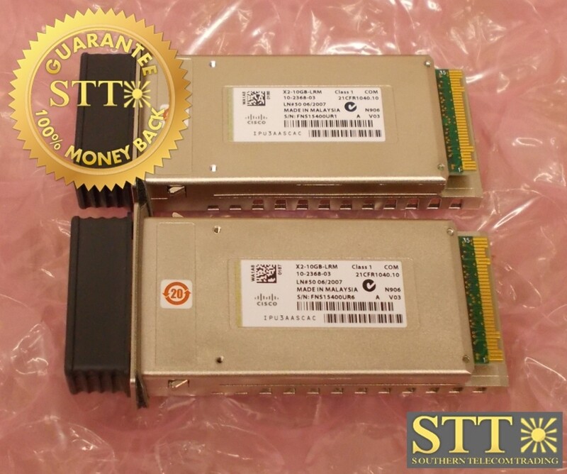 X2-10GB-LRM CISCO 10G X2 OPTICAL TRNSCVR MODULE 10-2368-03 IPU3AASCAC (LOT OF 2) USED - 90 DAY WARRANTY