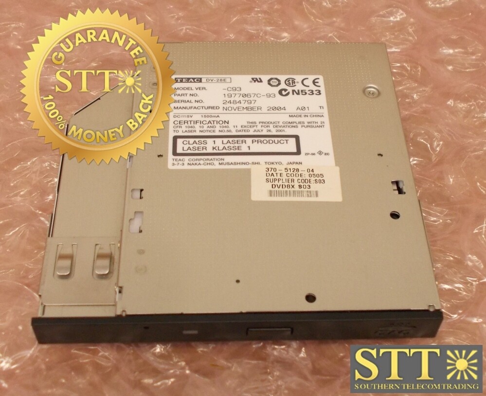 370-5128-04 SUN MICROSYSTEMS 8X SLIMLINE DVD-ROM 1977067C-93 TEAC DV-28E USED - 90 DAY WARRANTY