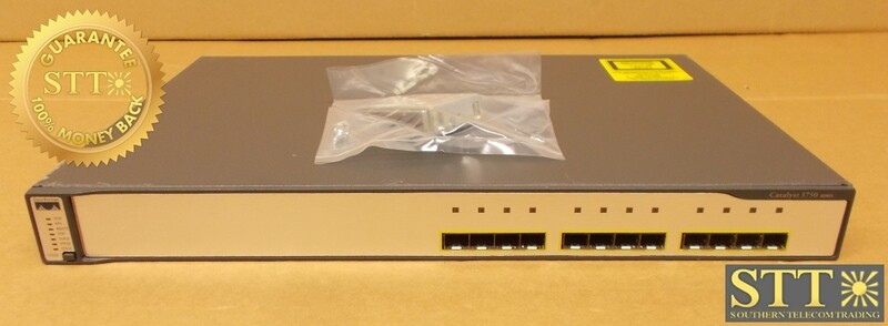 WS-C3750G-12S-S CISCO V12 CATALYST 3750 ETHERNET SWITCH WITH 19/23&quot; MOUNTS COMX310ARB - USED - 90-DAY WARRANTY
