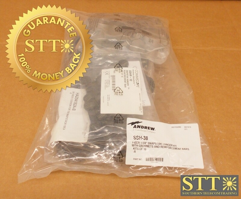 SSH-38 DESCRIPTION: ANDREW FIBER 1 5/8&quot; SNAPSTAK HANGER KIT WITH T GROMMETS &amp; REINFORECMENT BARS KIT OF 10 - NEW - 90 -DAY WARRANTY