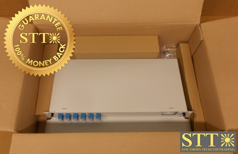84125915 HUBERSUHNE 19&quot; MOUNTABLE FIBER JUNCTION BOX WITH LC ADAPTERS AND MANDRELS  - NEW OPEN BOX - 90 - DAY WARRANTY