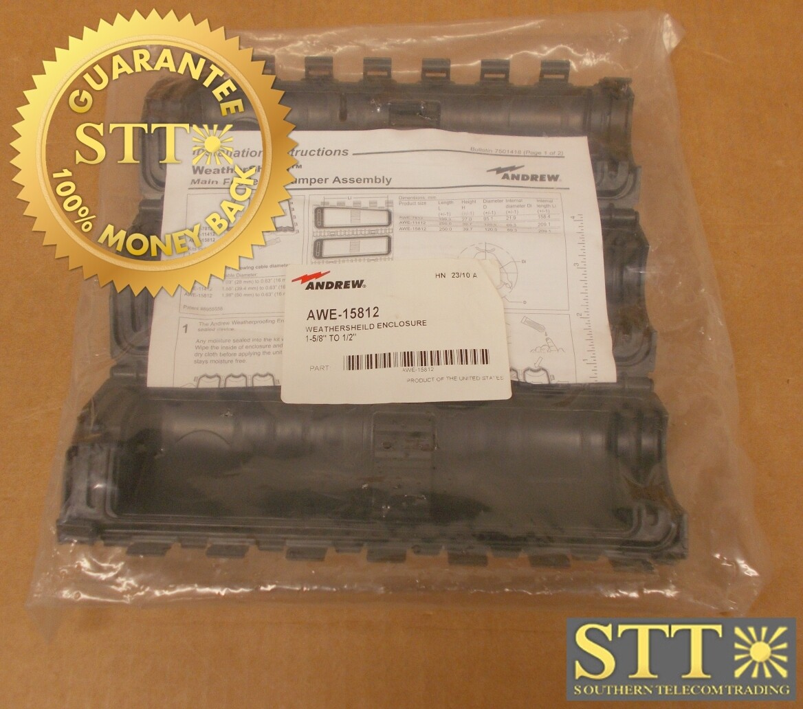 AWE-15812 COMMSCOPE WEATHERSHIELD ENCLOSURE FOR 1-5/8&quot; TO 1/2&quot; CONNECTIONS  - NEW - 90 - DAY WARRANTY