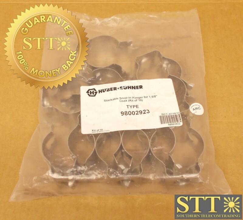 98002923 HUBER SUHNER STACKABLE SNAP-IN HANGERS FOR 1 5/8&quot; COAXIAL CABLE PACK OF 10 - NEW - 90-DAY WARRANTY