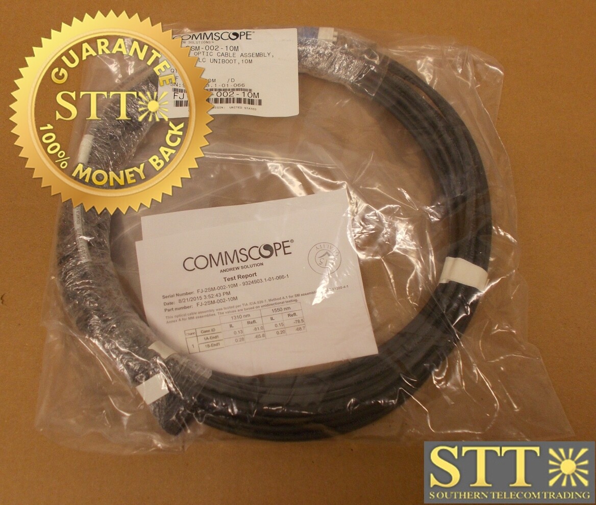 FJ-2SM-002-10M COMMSCOPE HELIAX BEND INSNSITIVE SM DLC/DLC FDC 2 FBR 10M - NEW - 90 - DAY WARRANTY