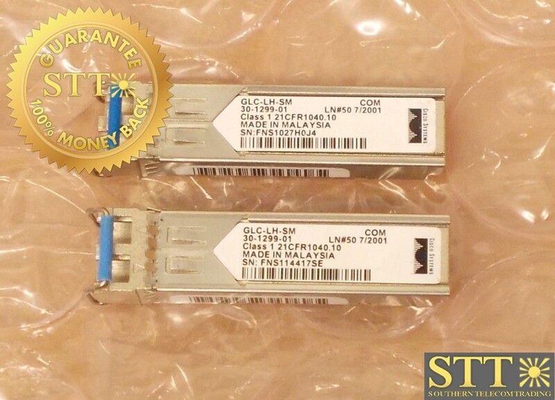 GLC-LH-SM CISCO 1000BASE-LX/LH SFP TRANSCEIVER (LOT OF 2) CN8ID42AAA REFURBISHED - 90 DAY WARRANTY