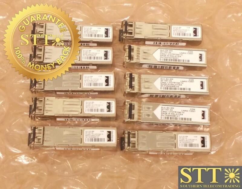 GLC-SX-MM CISCO 1000BASE SX SFP TRANSCEIVER LC-CONNECTOR CNUIAFJAAA (LOT OF 10)  - REFURBISHED - 90 DAY WARRANTY