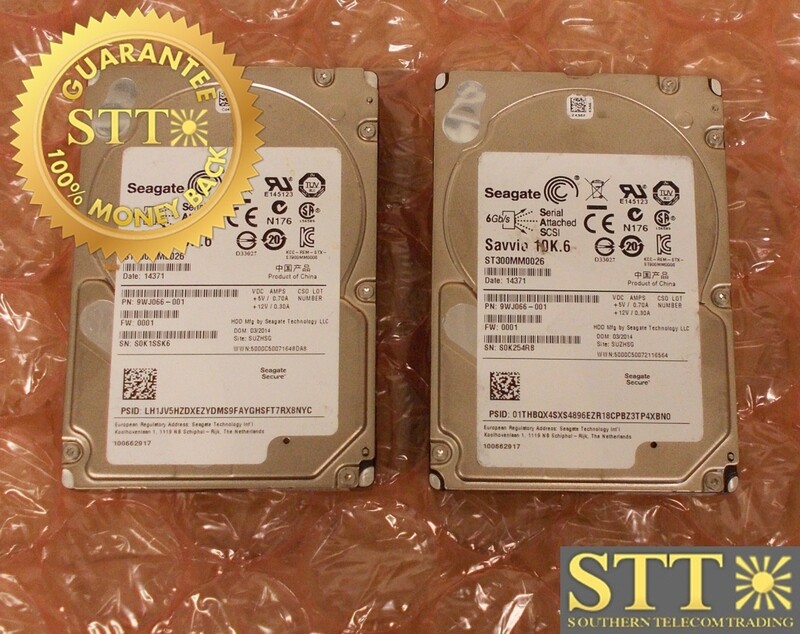 ST300MM0026 SEAGATE SAVVIO 10K.6 300GB 10K RPM 64MB CACHE SAS 6GB/S 2.5INCH HARD DISK DRIVE (LOT OF 2) - USED - 90-DAY WARRANTY