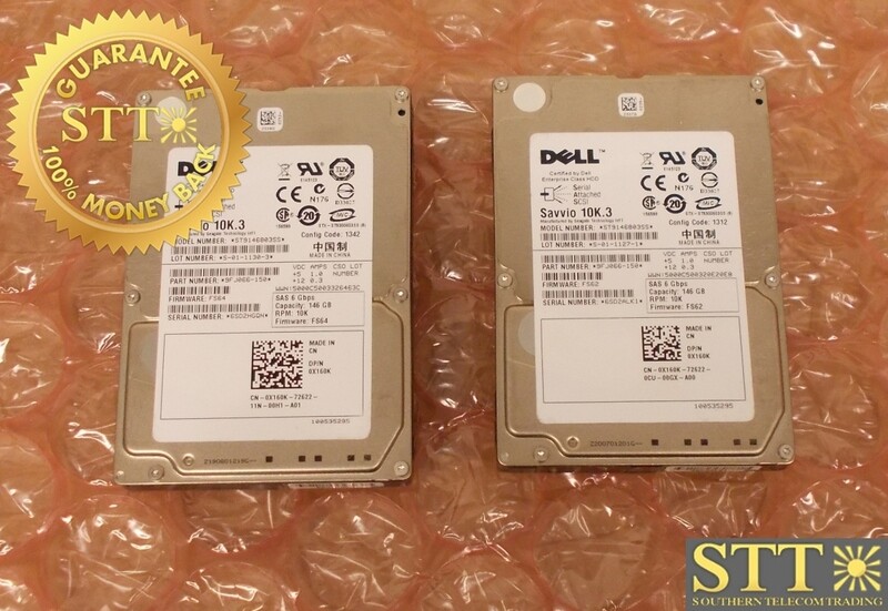 0X160K DELL SAVVIO 10K.3 146GB 10K RPM 6G/S SAS 2.5&quot; HARD DRIVE (LOT OF 2) - USED - 90-DAY WARRANTY