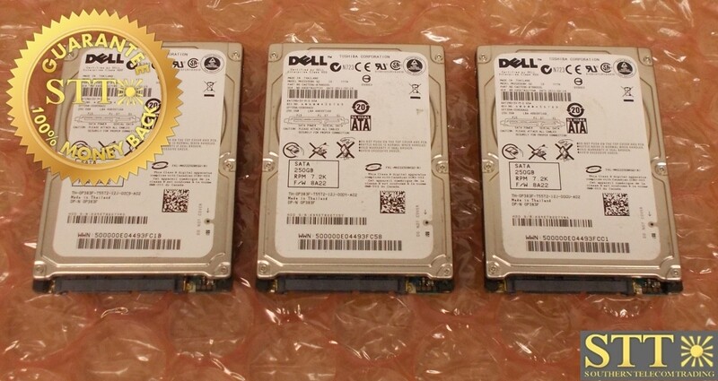 0P383F DELL MHZ2250BK 250GB 7.2K RPM 3G/S SATA 2.5&quot; HARD DRIVE (LOT OF 3) - USED - 90-DAY WARRANTY