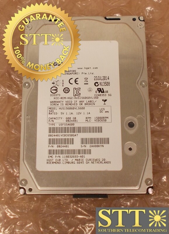 0B24481 HGST HUS156060VLS600 600GB 15K RPM 6G/S SAS 3.5&quot; HARD DISK DRIVE - USED - 90- DAY WARRANTY