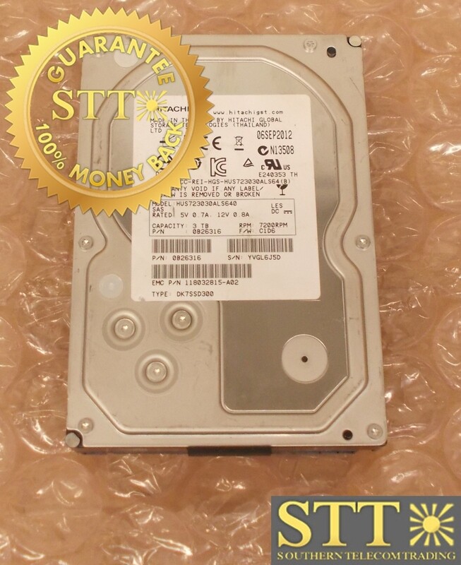 0B26316 HITACHI HUS723030ALS640 3TB 7.2K RPM 6G/S SAS 3.5&quot; HARD DRIVE - USED - 90-DAY WARRANTY