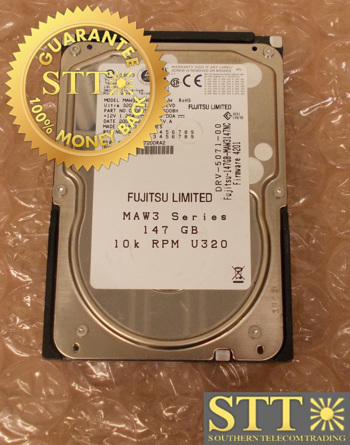 CA06550-B60600BH FUJITSU MAW3147NC 147GB 10KRPM SCSI 8MB LVD 3.5&quot; HARD DISK DRIVE - USED - 90- DAY WARRANTY