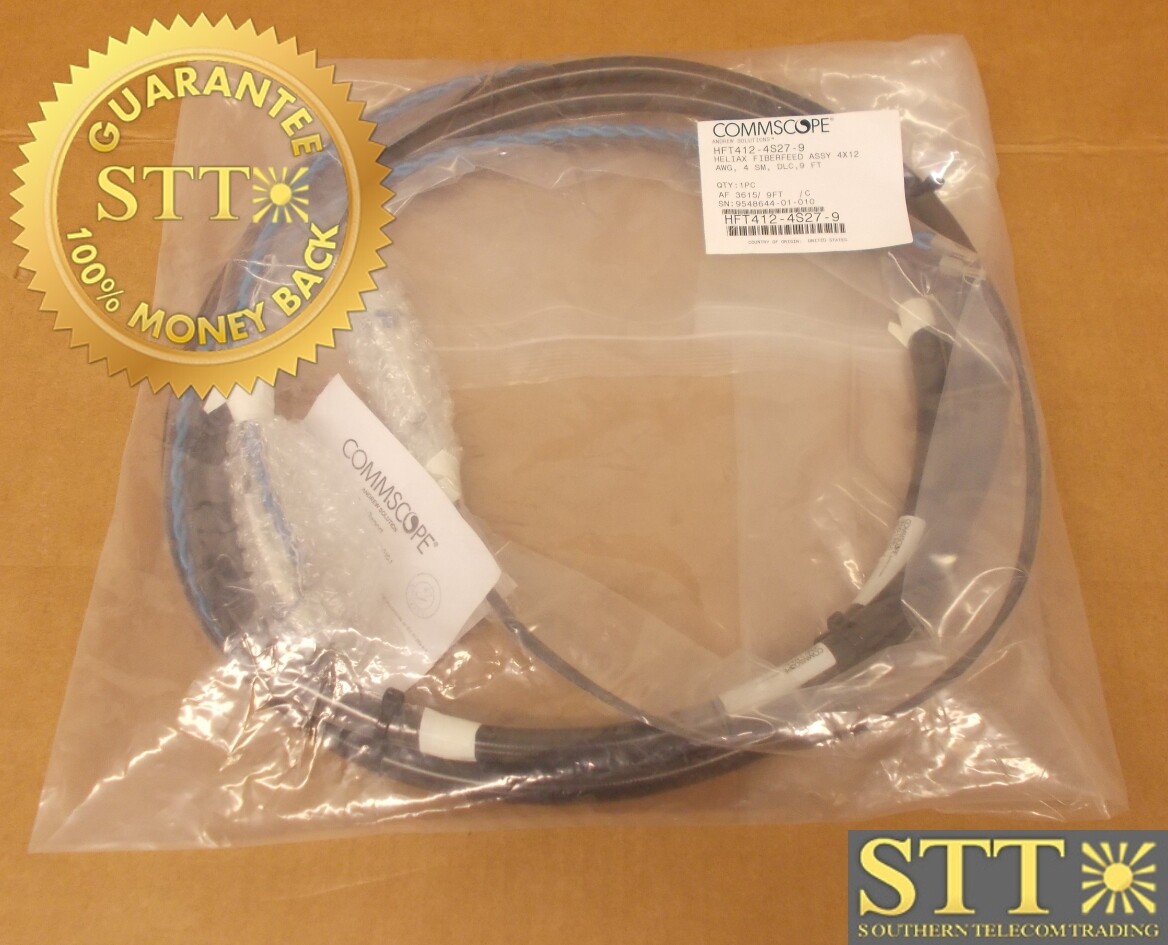 HFT412-4S27-9 COMMSCOPE 4F SINGLE-MODE JUNCTION BOX TO BBU HYBRID TAIL 9FT - NEW - 90 - DAY WARRANTY