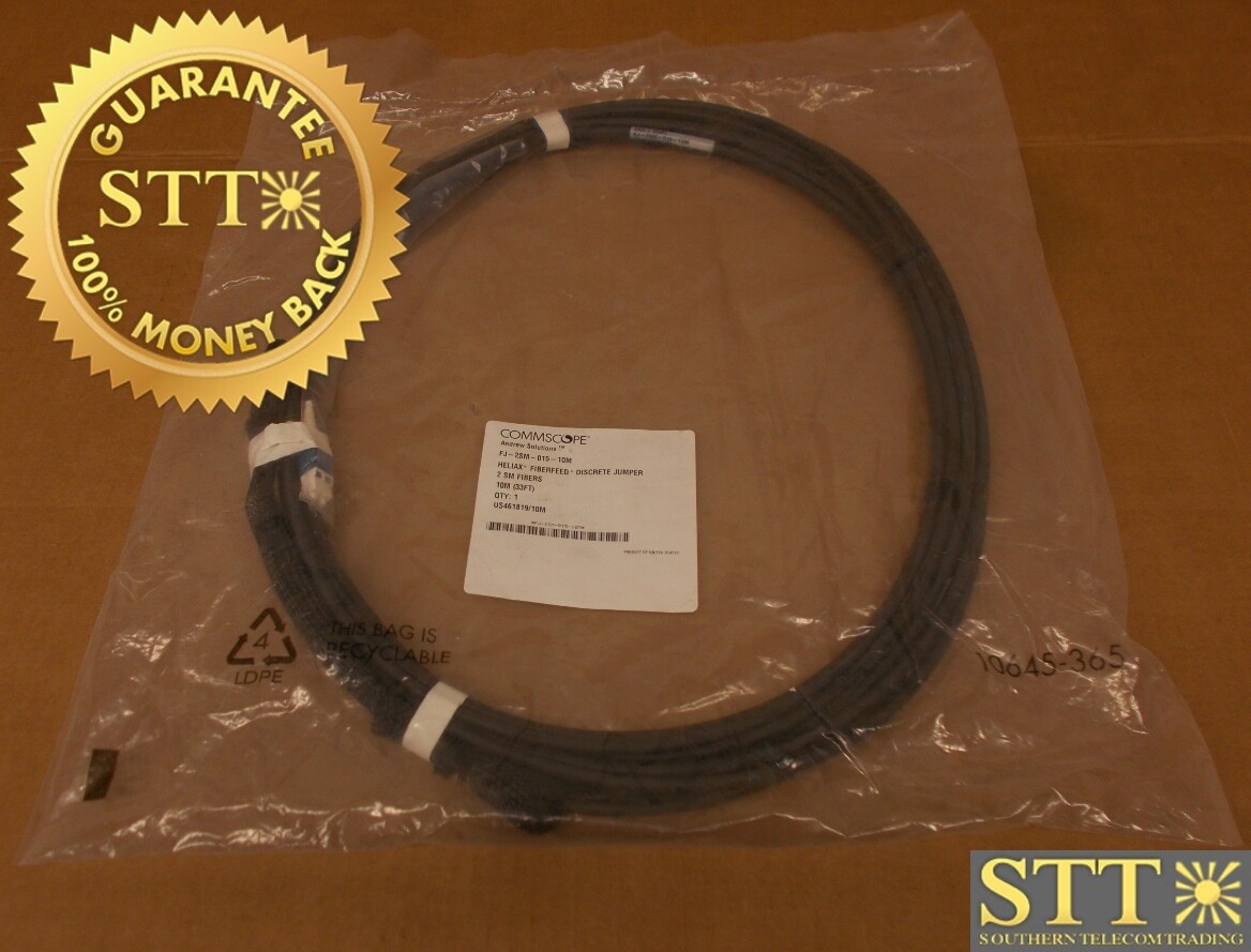 FJ-2SM-015-10M COMMSCOPE HELIAX RUGGED SM DLC/DLC FIBER DISTRIBUTION CABLE 32FT - NEW - 90-DAY WARRANTY