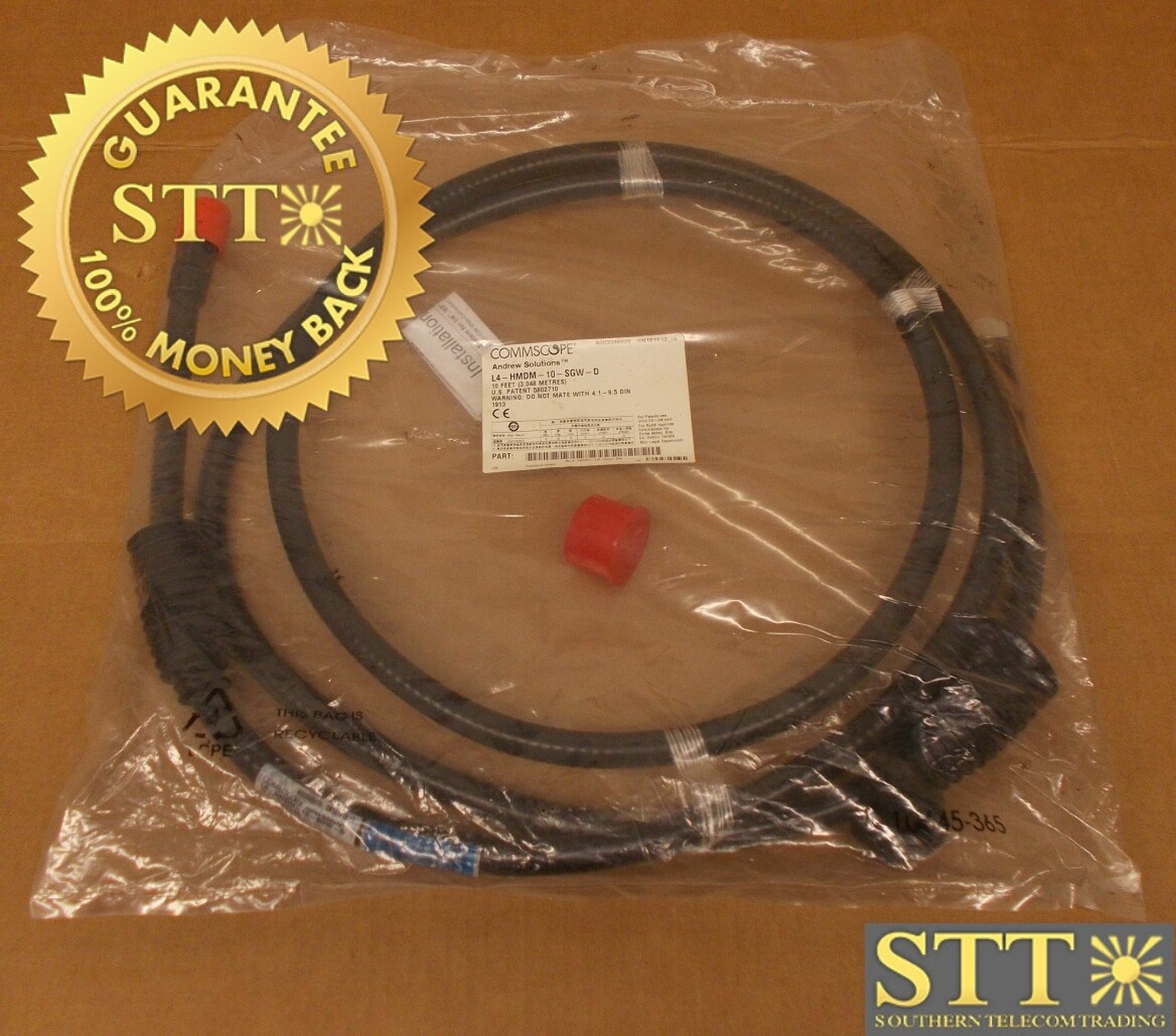 L4-HMDM-10-SGW-D COMMSCOPE ANDREW LDF4-50 DIN MALE/DIN MALE SUREGUARD 10FT - NEW - 90-DAY WARRANTY
