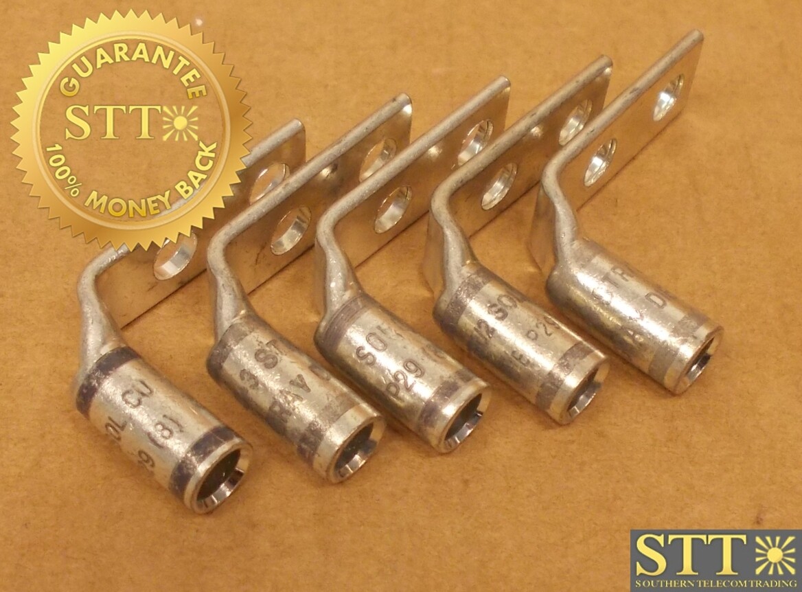 LCD4-14AF-L PANDUIT COPPER COMP LUG 2H #4-#3 AWG 90 DEGREE BENT (LOT OF 5) - NEW -90-DAY WARRANTY