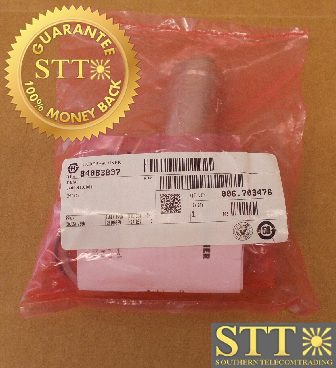 3409.41.0081 HUBER+SUHNER 84083837 RF ADAPTER, EMP PROTECTOR 7/16 DIN(F), 7/16 DIN - NEW - 90 - DAY WARRANTY