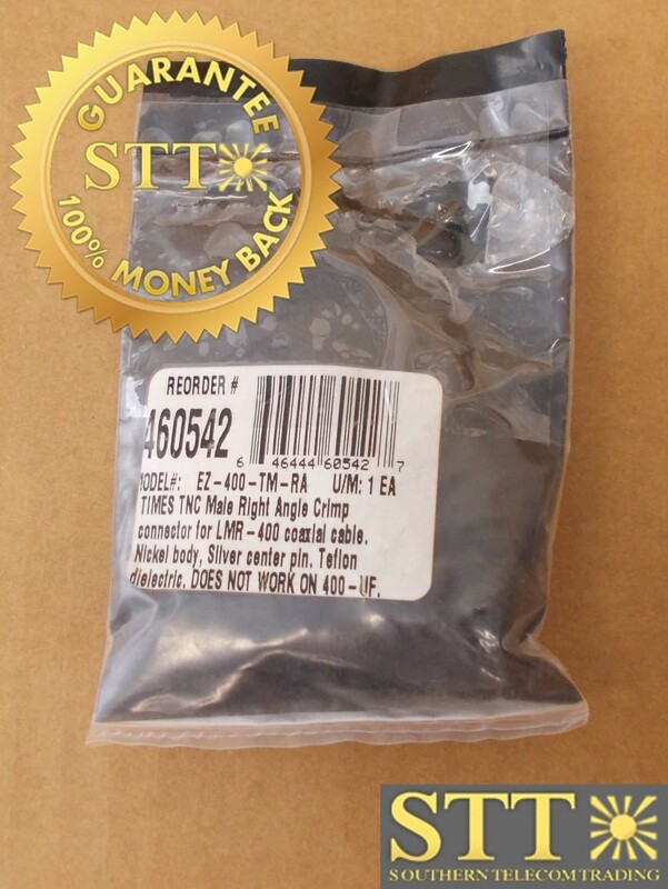 EZ-400-TM-RA TIMES MICROWAVE SYSTEM TNC MALE RIGHT ANGLE CRIMP CONNECT FOR LMR-400 - NEW - 90-DAY WARRNTY