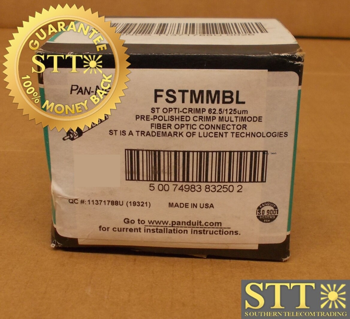 FSTMMBL PANDUIT FIBER OPTIC CABLE ASSE PRE-POLISHED ST SIMPLEX CRIMP S - NEW - 90 - DAY WARRANTY