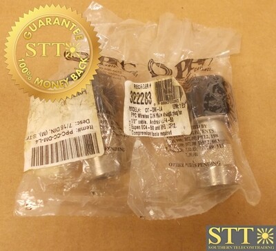 CC-DM-L4 PPC 2 1/2" WIRELESS DIN MALE STRAIGHT PLUG FOR 1/2 CABLE (LOT OF 2) - NEW - 90-DAY WARRANTY