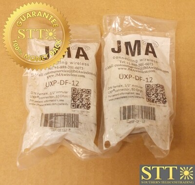 UXP-DF-12 JMA 7-16 DIN FEMALE CONNECTOR FOR 1/2” ANNULAR CABLE 50 OHM (LOT OF 2) - NEW - 90-DAY WARRANTY