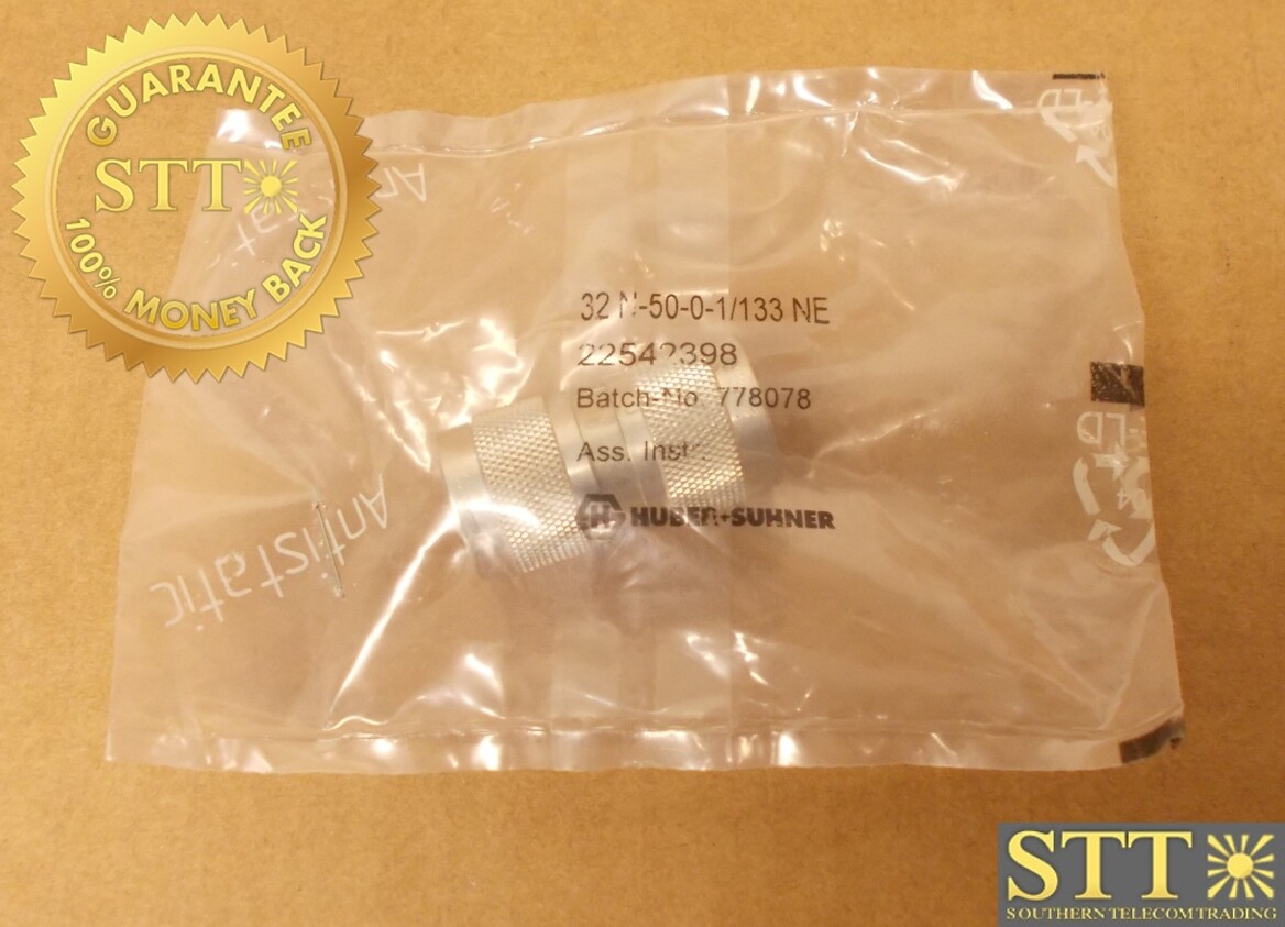 32_N-50-0-1/133_NE HUBERSUHNER ADAPT PLUG, N PLUG MALE/N PLUG MALE 22542398 - NEW - 90 - DAY WARRANTY
