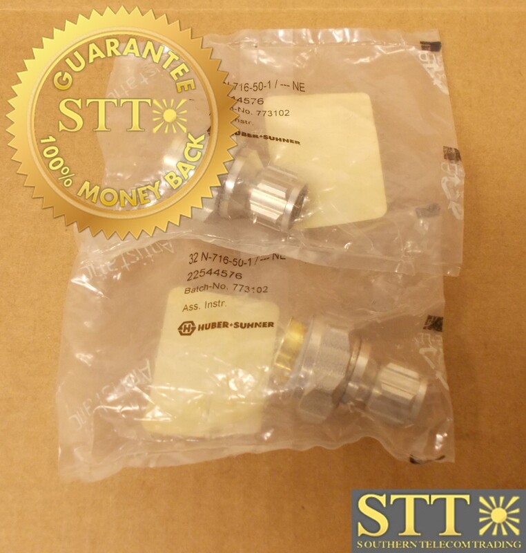 32_N-716-50-1/---_NE HUBERSUHNER ADAPTOR PLUG, N PLUG M-7/16 PLUG M 22544576 (LOT OF 2) - NEW - 90 - DAY WARRANTY