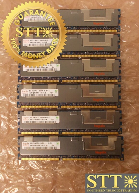 HMT31GR7BFR4C-H9 HYNIX 8GB 2RX4 PC3-10600R-9-10-E1 ECC DIMM RAM ( LOT OF 6 ) - USED - 90 - DAY WARRANTY