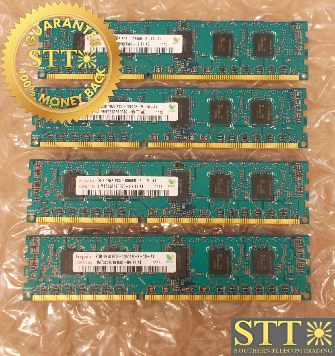 HMT325R7BFR8C-H9 HYNIX 2GB PC3-10600 DDR3-1333MHZ ECC REG CL9 240-PIN DIMM (LOT OF 4)  - USED - 90 - DAY WARRANTY
