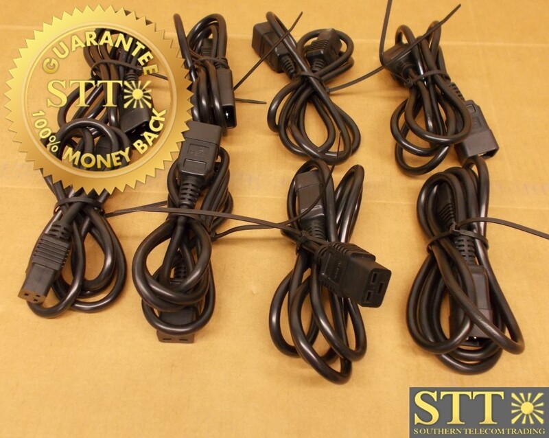 PFC2016E60 POWERFIG POWER CORD IEC60320 C20 TO C19 CONN 5FT 16A/250V 16/3 SJT BLACK (LOT OF 8) - USED - 90 - DAY WARRANTY