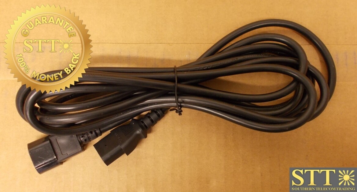 PFC1416E144 POWERFIG POWER CORD IEC320 C14 TO C13 CONNECTOR 12FT 13A/ 250V16/3 SJT BLACK - USED - 90 - DAY WARRANTY
