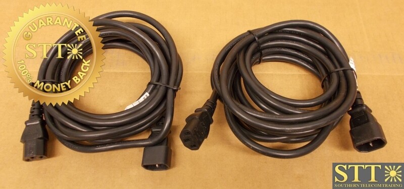 PFC1416E180 POWERFIG POWER CORD IEC320 C14-C13 CONNECTOR 15FT 13A/250V 16/3 SJT BLACK (LOT OF 2) - USED - 90 - DAY WARRANTY