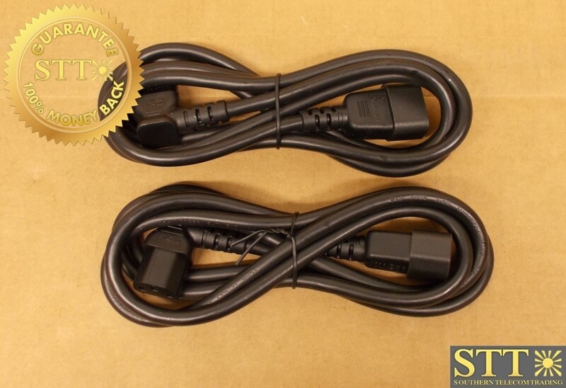 PFC14T18E72 POWERFIG POWER CORD 6FT IEC320 C14 LEFT TO C13 10A/250V 18/3 SJT BLACK (LOT OF 2) - USED - 90 - DAY WARRANTY