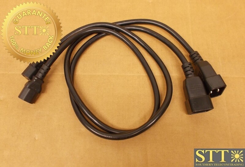 PFC2014C1336 POWERFIG POWER CORD IEC320 C20 - C13 CONNECTOR 3FT 15A/250V 14/3 SJT BLACK (LOT OF 2) - USED - 90 - DAY WARRANTY