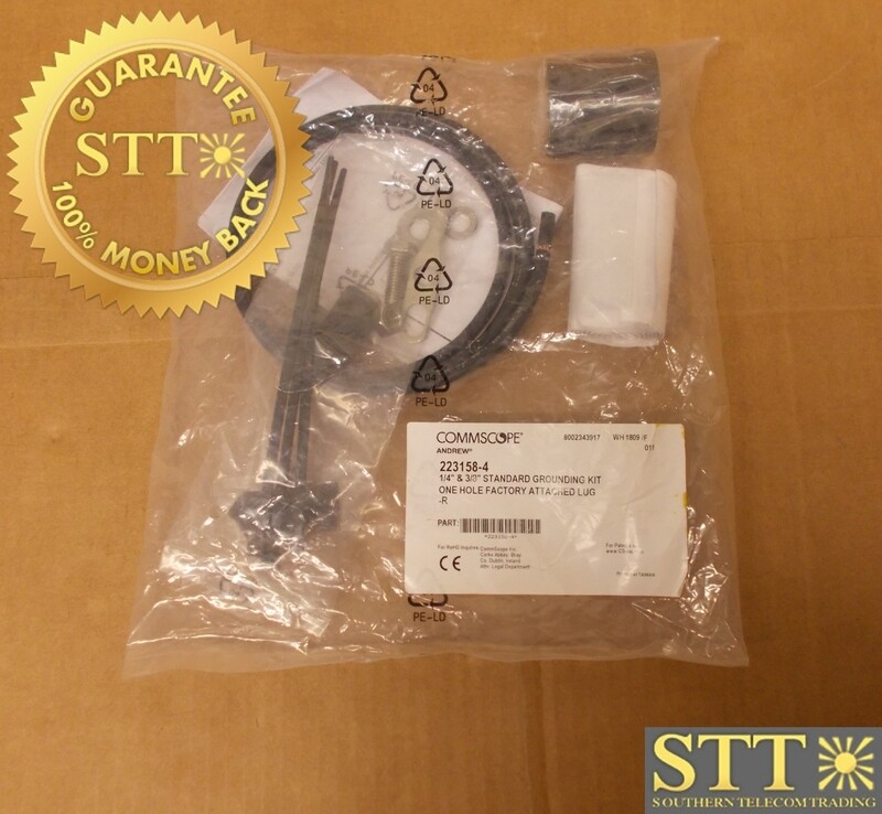 223158-4 COMMSCOPE 1/4&quot; &amp; 3/8&quot; STANDARD GROUNDING KIT WITH 1H FACTORY ATTCH LUG - NEW - 90 - DAY WARRANTY