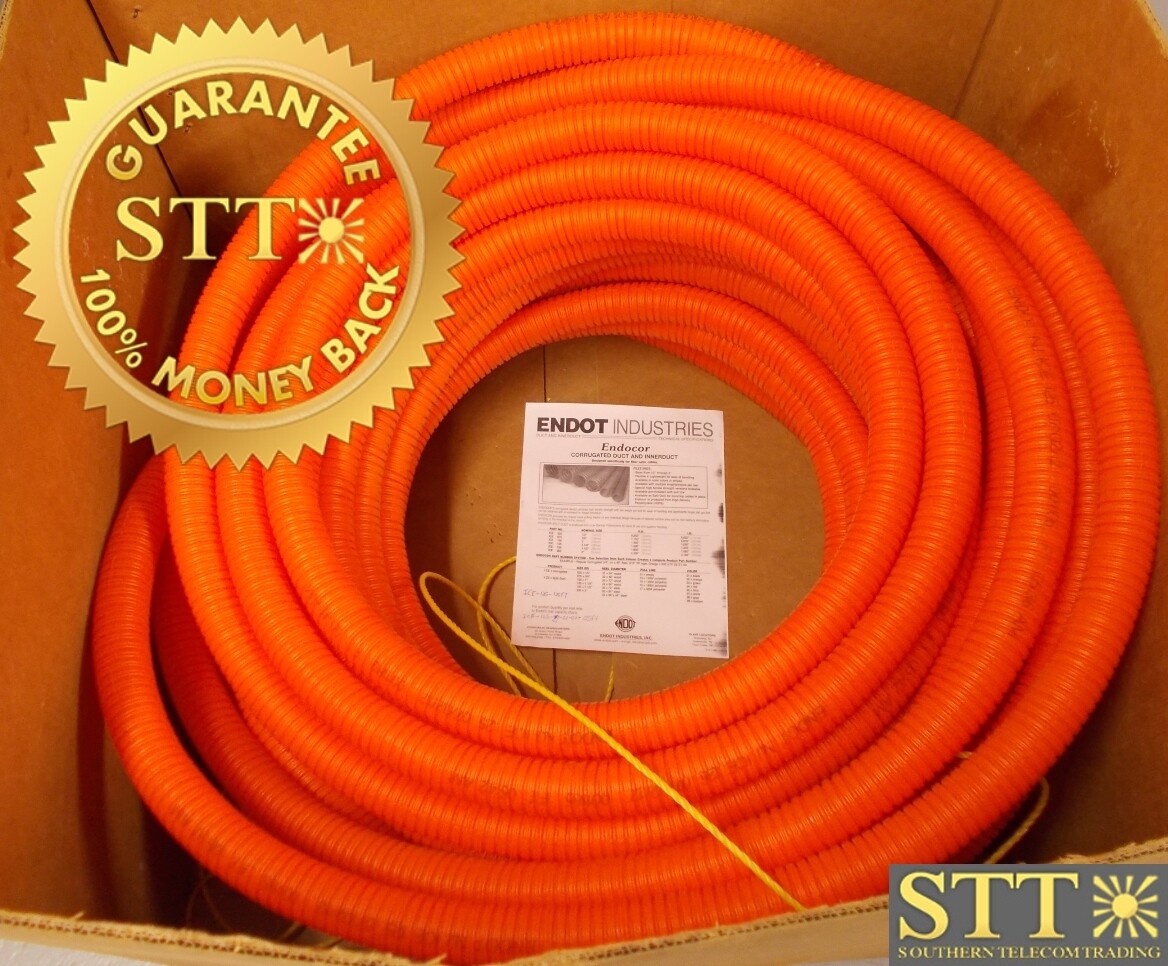 ICE-125-41-21-02-125FT  ENDOT ENDOCOR 1 1/4&quot; CORRUGATED DUCT W/ PULL LINE - NEW - 90 - DAY WARRANTY