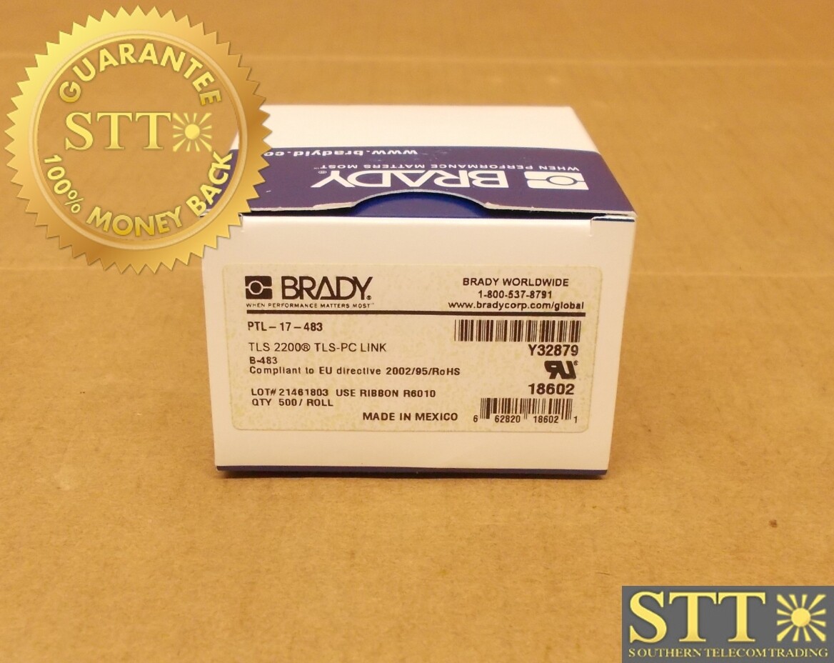PTL-17-483 BRADY TLS 2000/TLS PC LINK LABEL .5&quot;X1&quot; - NEW - 90 - DAY WARRANTY