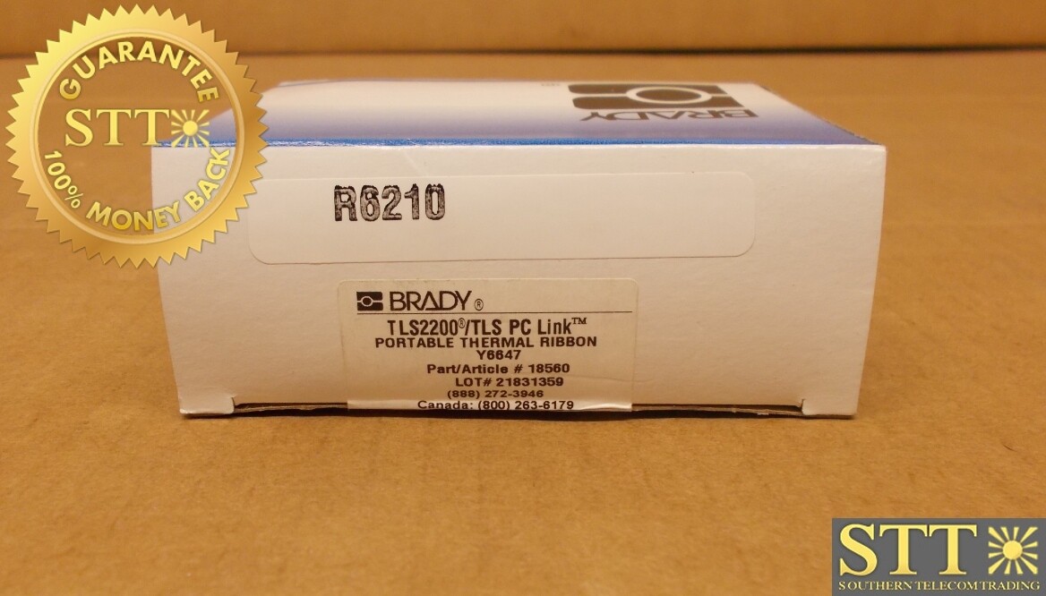 R6210 BRADY 2&quot;W X 75&#39;L TLS2200/TLS PC LINK PORTABLE THERMAL RIBBON - NEW - 90 - DAY WARRANTY