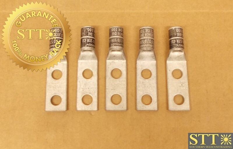 YA26L2TC38 BURNDY COMP LUG 3/8&#39;&#39; STUD 1&#39;&#39; HOLE SPACING (LOT OF 4) - NEW - 90 - DAY WARRANTY