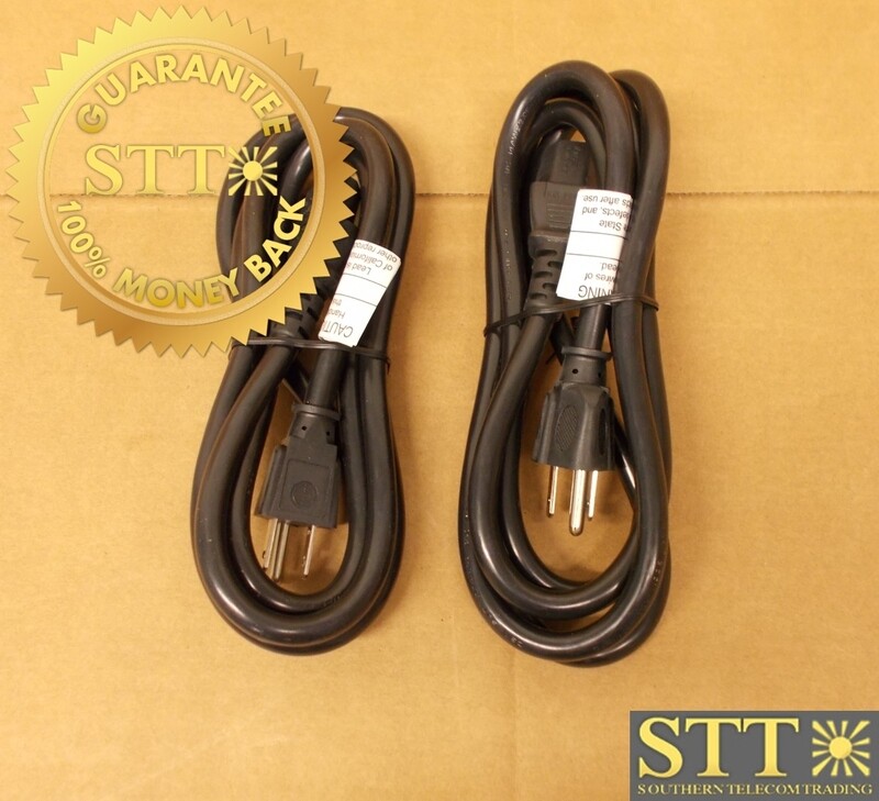 PF51514C1372DS POWERFIG POWER CORD 6FT NEMA 5-15 TO IEC320 C13 15A/125V 14/3 SJT BLACK (LOT OF 2) - USED - 90 - DAY WARRANTY